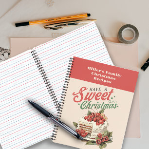 Vintage Christmas Sweet Cake Custom Name Purpose Notebook