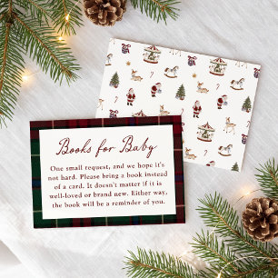 Vintage Christmas Tartan Books for Baby Enclosure Card