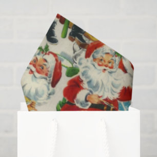 Vintage Christmas Tea Time With Santa Tissue Paper