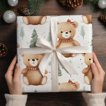 Vintage Christmas Teddy Bears  Wrapping Paper Sheet<br><div class="desc">Transport yourself to a bygone era of festive nostalgia with our "Vintage Christmas Teddy Bears Red Wrapping Paper." This heartwarming design captures the timeless charm of classic holiday celebrations, featuring adorable teddy bears adorned in vintage Christmas attire. The rich red background sets the perfect stage for these endearing teddy bears,...</div>