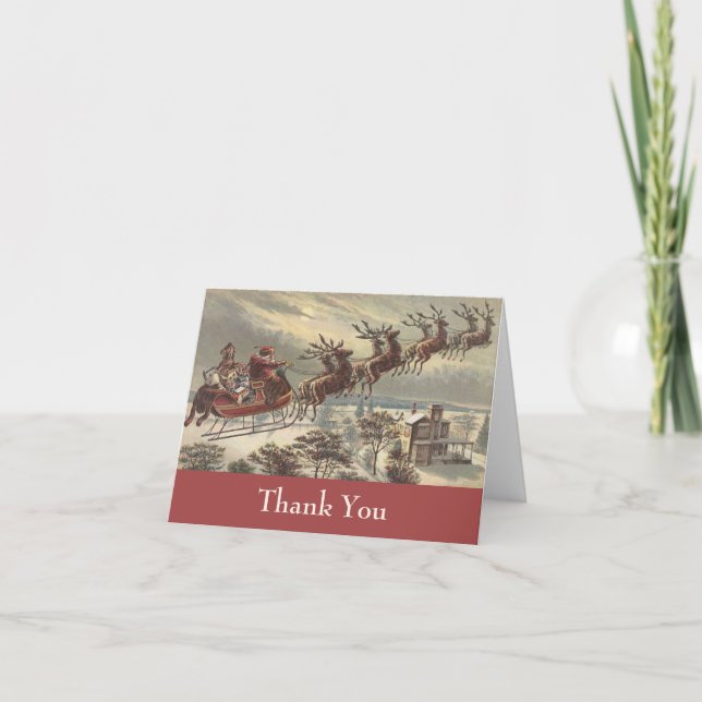 Vintage Christmas Thank You Card (Front)