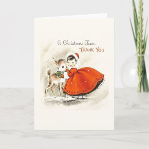 Vintage Christmas Thank You Card