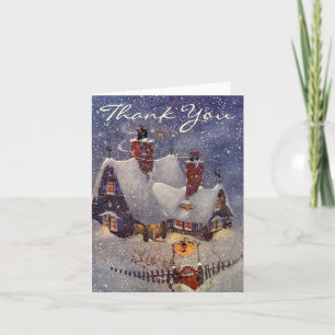 Vintage Christmas Thank You Card