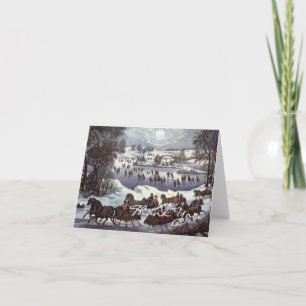 Vintage Christmas Thank You Holiday Card