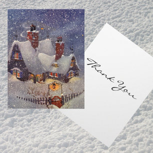 Vintage Christmas Thank You Holiday Card