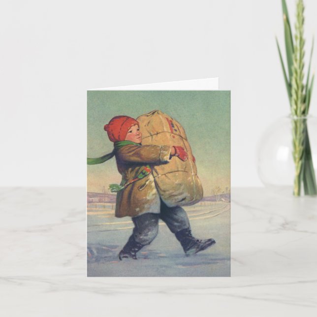 Vintage Christmas Thank You Holiday Card (Front)