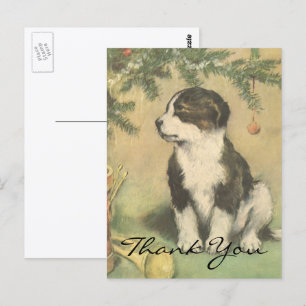 Vintage Christmas Thank You Postcard