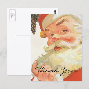 Vintage Christmas Thank You Postcard