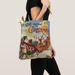 Vintage Christmas, The Night Before Christmas Tote Bag<br><div class="desc">Vintage illustration Victorian Era Christmas holiday design featuring cover art from The Night Before Christmas featuring Saint Nicholas on a rooftop with his sleigh and reindeer on Christmas Eve.</div>
