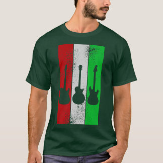 Vintage Christmas Themed Striped Guitarist Guitar T-Shirt
