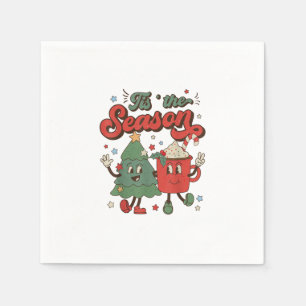 Vintage Christmas Tis The Season Christmas Tree Co Napkin
