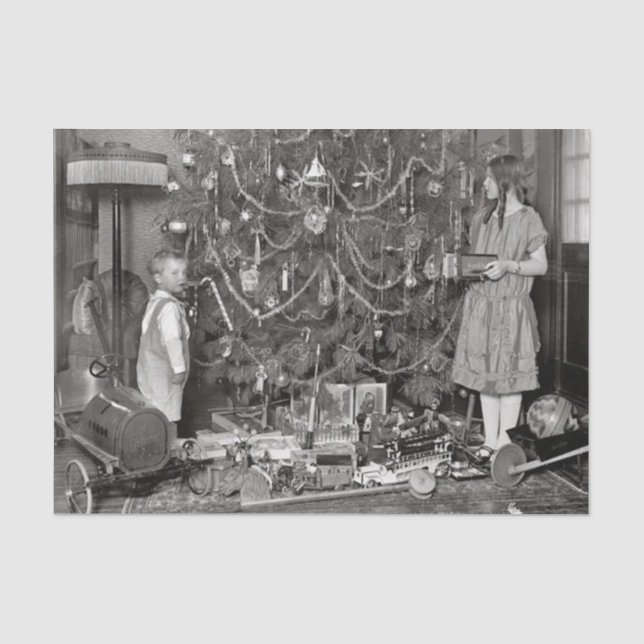 Vintage Christmas Tissue Paper CHRISTMAS TREE 1920 (Front)