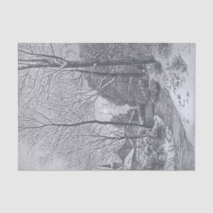 Vintage Christmas Tissue Paper WINTER STROLL