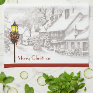 Vintage Christmas Town Cuisine Serviette