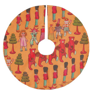 Vintage Christmas Toy Parade 1907 Puck Magazine Brushed Polyester Tree Skirt