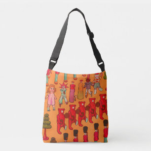 Vintage Christmas Toy Parade 1907 Puck Magazine Crossbody Bag