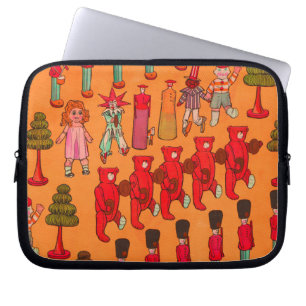 Vintage Christmas Toy Parade 1907 Puck Magazine Laptop Sleeve