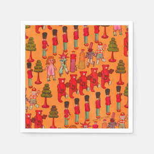 Vintage Christmas Toy Parade 1907 Puck Magazine Napkin