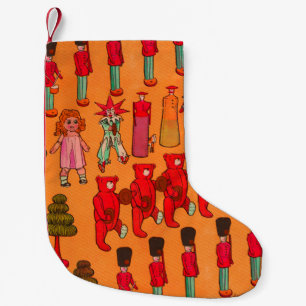 Vintage Christmas Toy Parade 1907 Puck Magazine Small Christmas Stocking