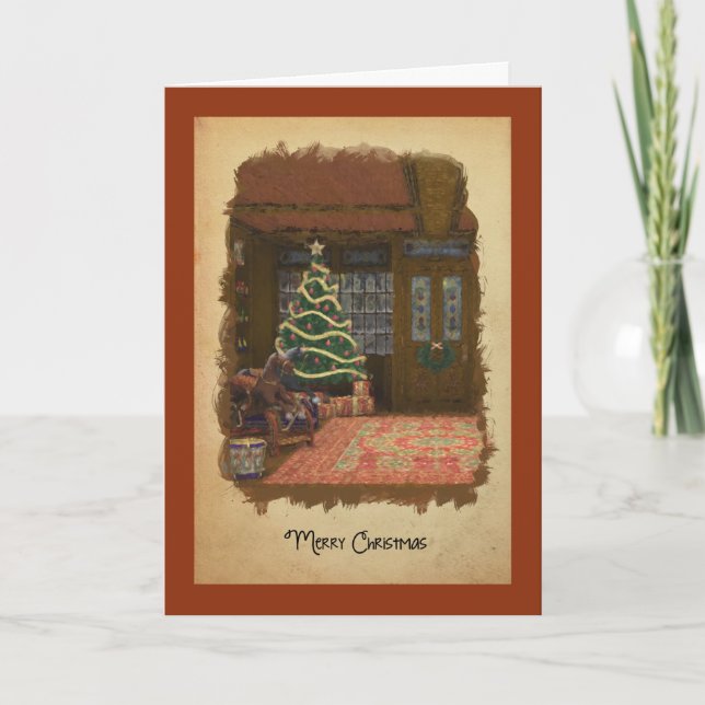 Vintage Christmas Toy Store Greeting Card (Front)