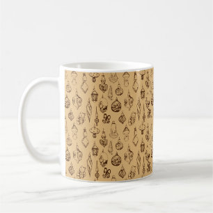 vintage christmas toys hand drawn coffee mug