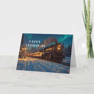 Vintage Christmas Train Greeting Card – Merry Chri