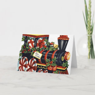 Vintage Christmas Train Holiday Card