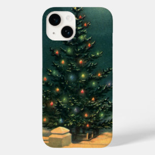 Vintage Christmas Tree at Night with Lights Case-Mate iPhone 14 Case