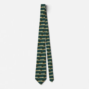 Vintage Christmas Tree at Night with Lights Tie