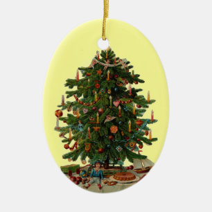 Vintage Christmas Tree Ceramic Ornament