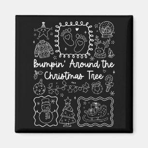 Vintage Christmas Tree Christmas Pregnancy Announc Magnet