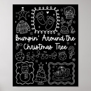 Vintage Christmas Tree Christmas Pregnancy Announc Poster