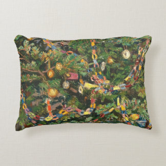 Vintage Christmas Tree Close-up Accent Pillow