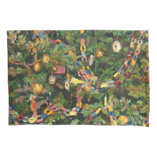 Vintage Christmas Tree Close-up Pillowcase