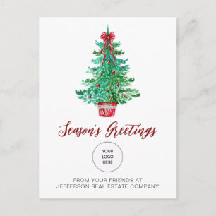 Vintage Christmas Tree Company Logo Business  Holiday Postcard