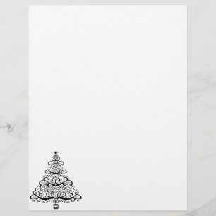 Vintage Christmas Tree Decorative Victorian Scroll