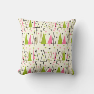Vintage Christmas Tree Design Throw Pillow