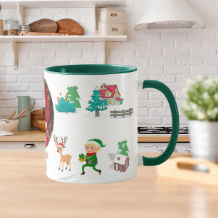 Vintage Christmas Tree Farm Life Green Mug