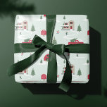 Vintage Christmas Tree Farm Scenery Monogram Wrapping Paper<br><div class="desc">Celebrate the magical and festive holiday season with our custom holiday wrapping paper sheets. Our vintage holiday design features a Christmas tree farm scenery, this Christmas pattern incorporates a farm Christmas scene featuring a farmhouse, red barn, signs, children playing and throwing snowballs and Christmas trees. All artwork contained in this...</div>