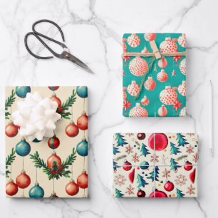 Vintage Christmas Tree Farm Scenery Wrapping Paper