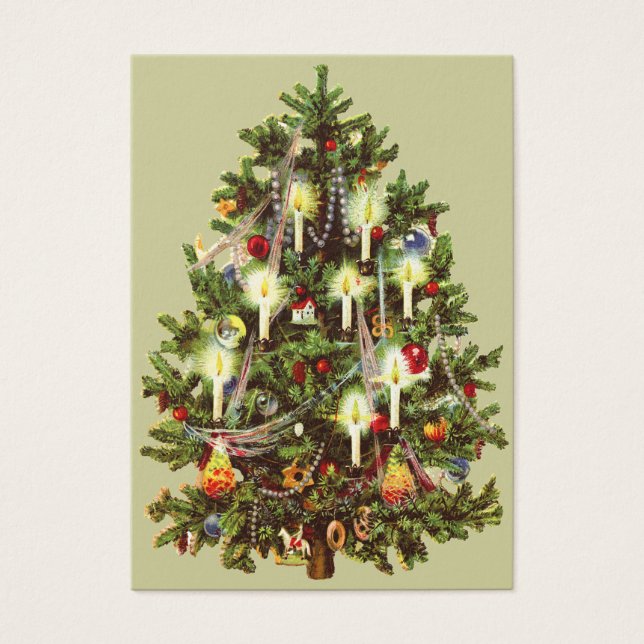 Vintage Christmas Tree Gift Tags (Front)