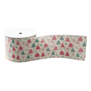 Vintage Christmas tree  Grosgrain Ribbon