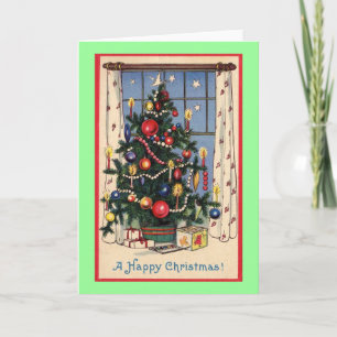Vintage Christmas Tree Holiday Card