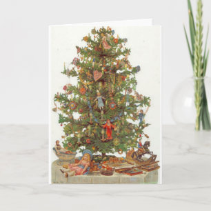 Vintage Christmas Tree Holiday Card