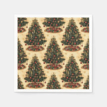 Vintage Christmas Tree Holiday Pattern