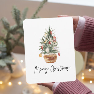 Vintage Christmas Tree Merry Christmas Holiday Card