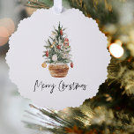 Vintage Christmas Tree | Merry Christmas  Ornament Card<br><div class="desc">Embrace the timeless charm of the holiday season with our Vintage Watercolor Christmas Tree design. This exquisite piece captures the spirit of yuletide with a touch of nostalgia, making it the perfect addition to your holiday décor and a wonderful gift for your loved ones. Celebrate the magic of Christmas with...</div>
