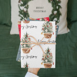Vintage Christmas Tree | Merry Christmas  Wrapping Paper Sheet<br><div class="desc">Embrace the timeless charm of the holiday season with our Vintage Watercolor Christmas Tree design. This exquisite piece captures the spirit of yuletide with a touch of nostalgia, making it the perfect addition to your holiday décor and a wonderful gift for your loved ones. Celebrate the magic of Christmas with...</div>