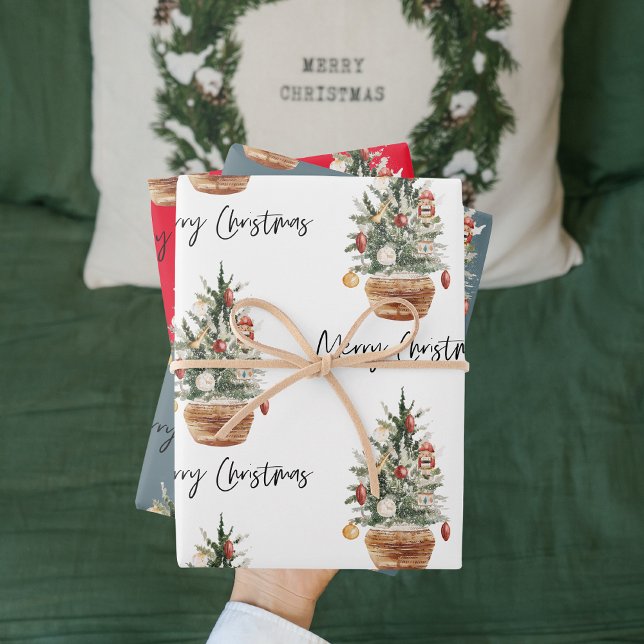 Vintage Christmas Tree | Merry Christmas  Wrapping Paper Sheet (Creator Uploaded)