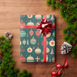 Vintage Christmas Tree Ornaments Wrapping Paper<br><div class="desc">Vintage Christmas Tree Ornaments Wrapping Paper</div>